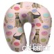 Travel Pillow Airedale Terrier Donuts Dog Breed Pink Memory Foam U Neck Pillow for Lightweight Support in Airplane Car Train Bus - B07VC85B6F